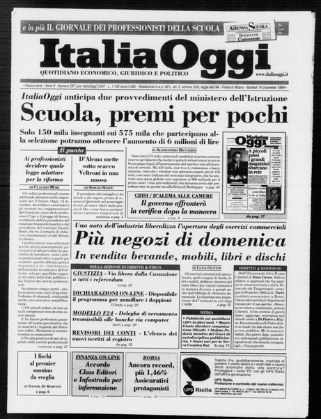 Italia oggi : quotidiano di economia finanza e politica